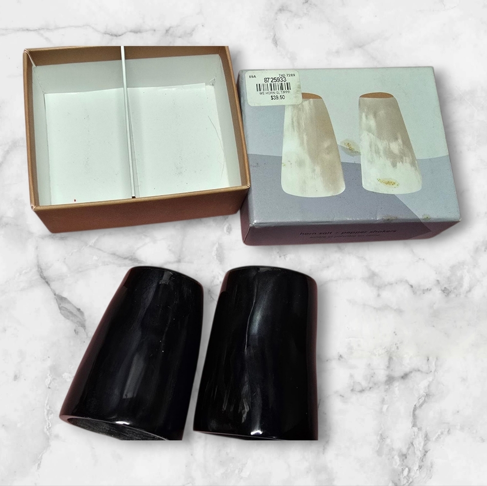 West Elm Buffalo Horn Salt and Pepper Shaker Set Tableware Home Decor Kitchen